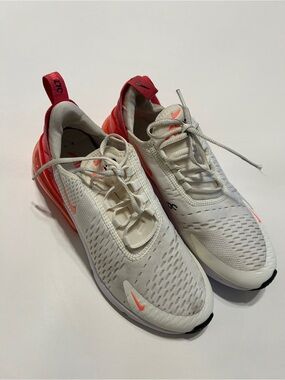 Nike Air Max 270 Running Shoes Women’s 10 White Pink Athletic Sneakers workout